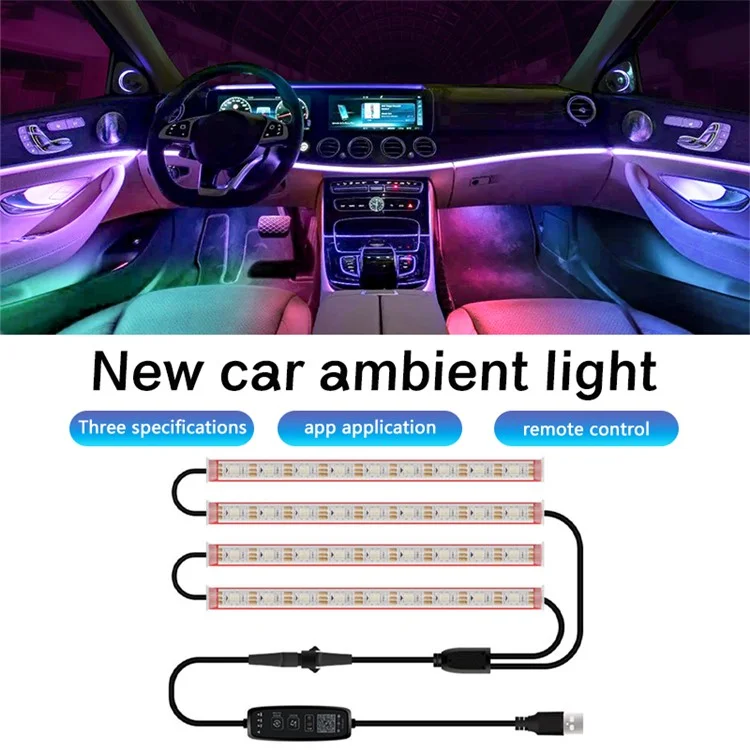 N1U 4 Tiras de luces LED de 36 LED para alumbrado exterior de vehículos Luces de neón debajo del vehículo para coches, SUV y camiones 