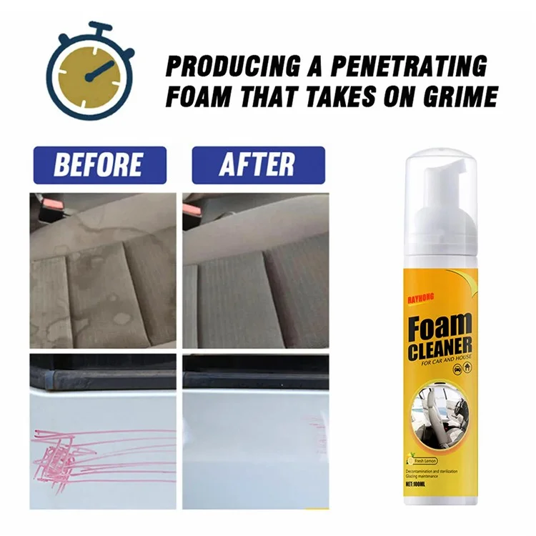 EELHOE 100ml Multifunctional Foam Cleaner Car Interior Seat Steering Wheel Cleaner