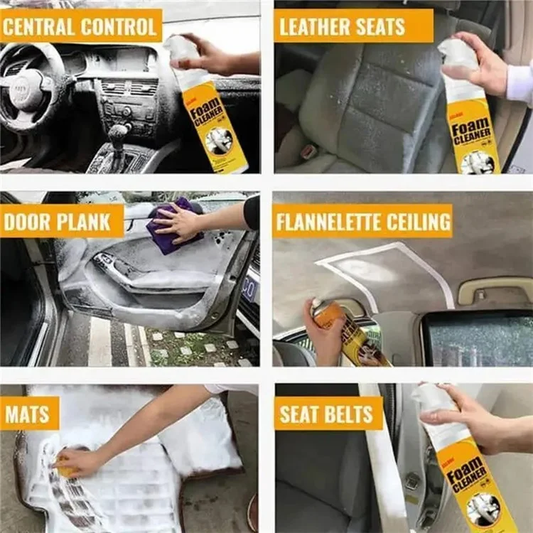 EELHOE 100ml Multifunctional Foam Cleaner Car Interior Seat Steering Wheel Cleaner