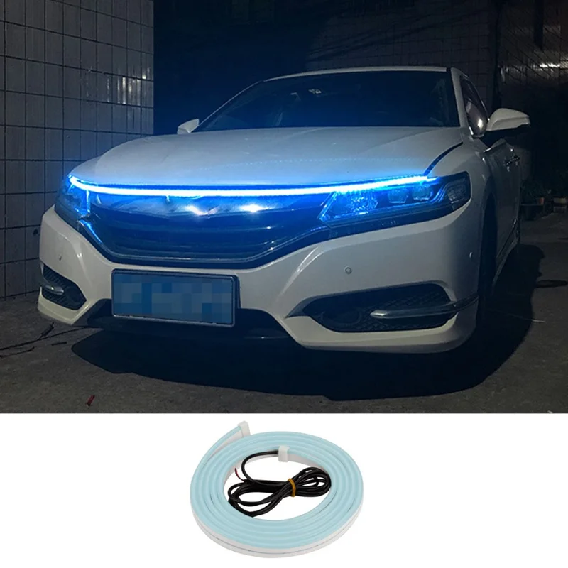 1.2m Car Hood PVC Silicone Flexible Decorative Light Super Bright Waterproof DRL Light Strip - Ice Blue
