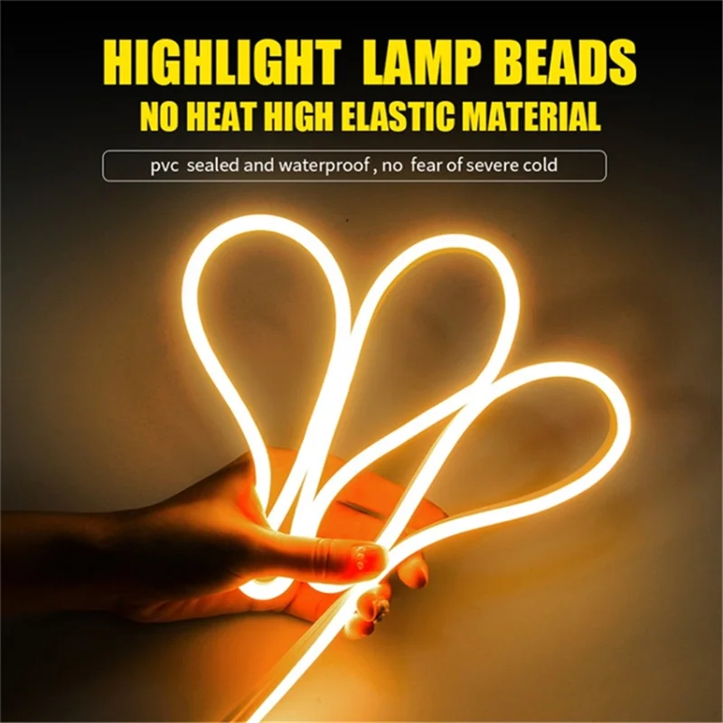 1.8m Car Hood Flexible Decorative Light Strip 1000LM PVC Silicone Waterproof DRL Light Strip - Blue