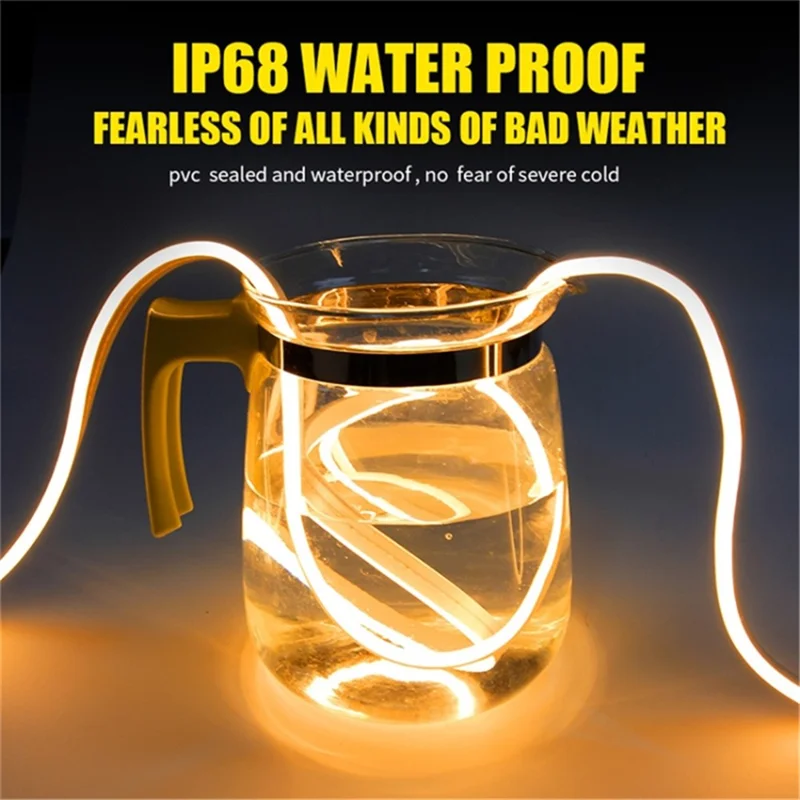1.8m Car Hood Flexible Decorative Light Strip 1000LM PVC Silicone Waterproof DRL Light Strip - Blue