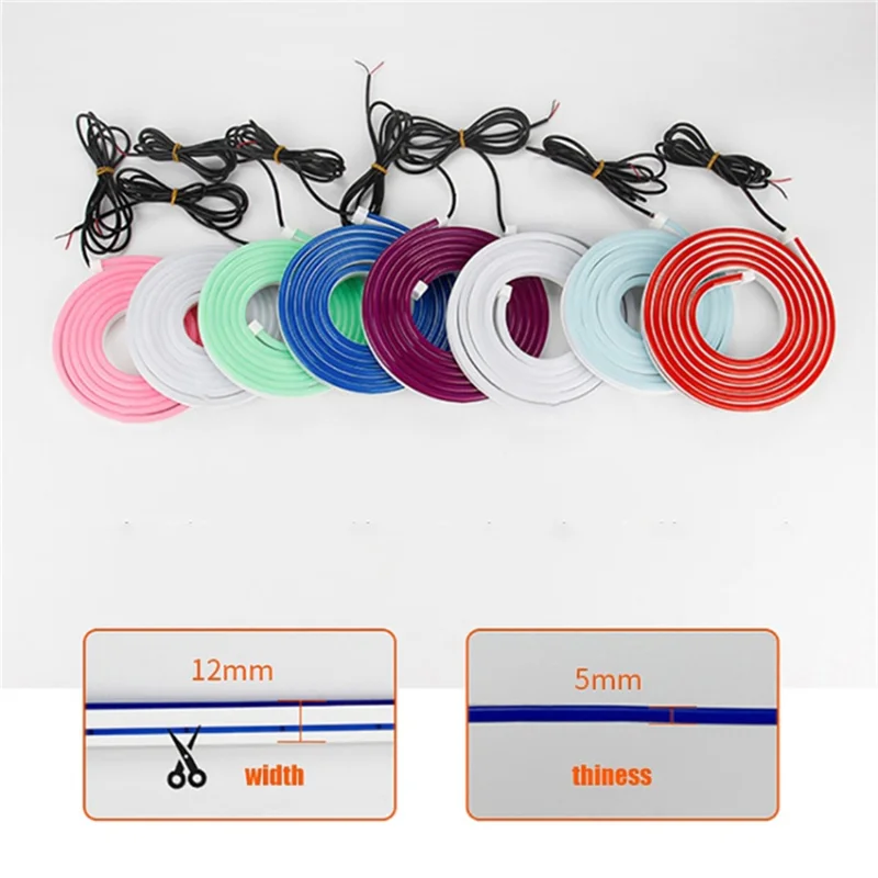 1.8m Car Hood Flexible Decorative Light Strip 1000LM PVC Silicone Waterproof DRL Light Strip - Blue