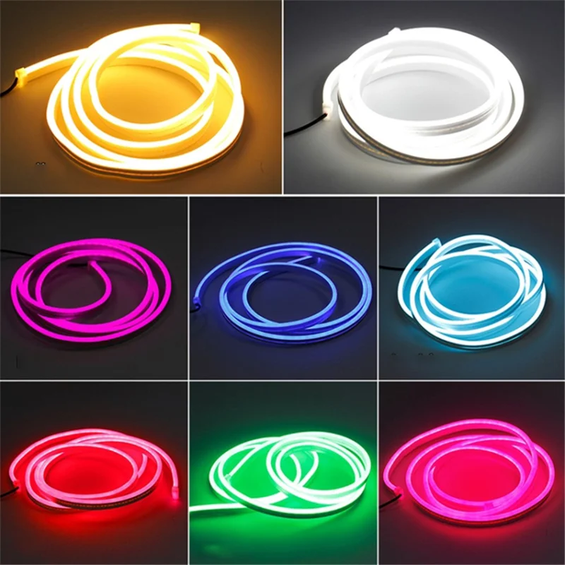 2m Car Hood Decorative DRL Light Strip PVC Silicone Flexible Waterproof Light Strip - Ice Blue