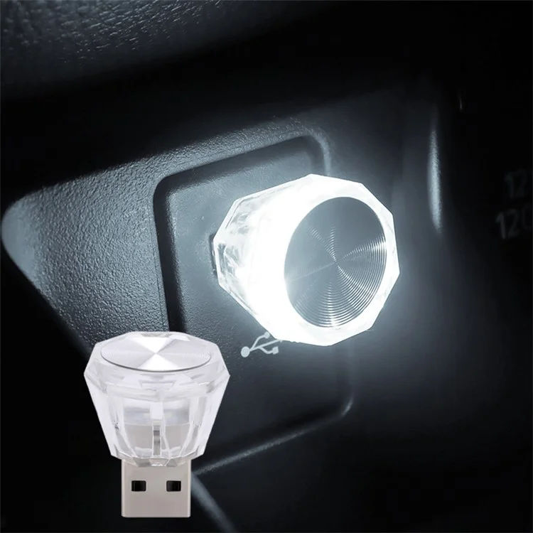 PVC Car USB Lighting Wireless Flashing SUV Vehicle Interior Ambient Lamp - White