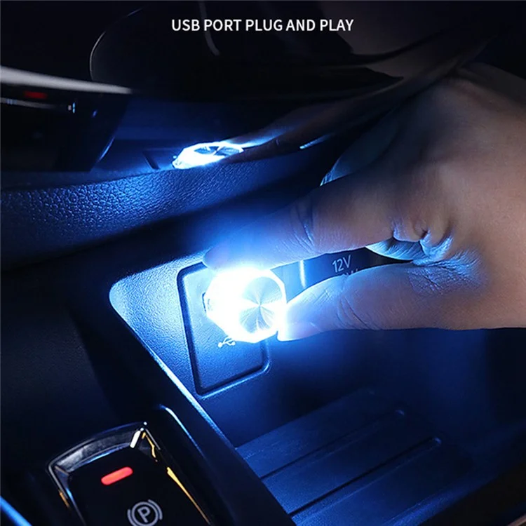 PVC Car USB Lighting Wireless Flashing SUV Vehicle Interior Ambient Lamp - White