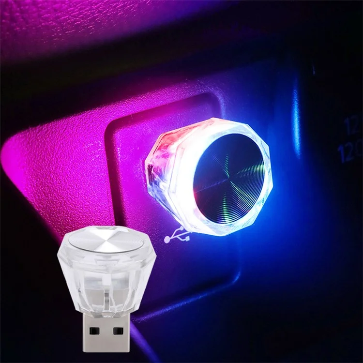 Lâmpada de Iluminação USB de Carro de PVC - Multicolorido