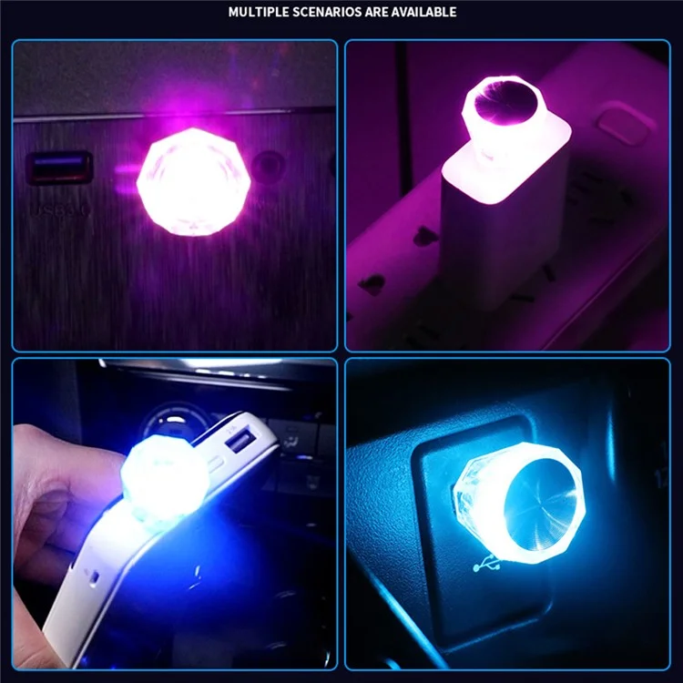 Lâmpada de Iluminação USB de Carro de PVC - Multicolorido