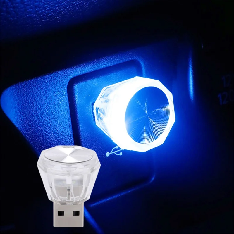 PVC Car USB Lighting Wireless Flashing SUV Vehicle Interior Ambient Lamp - Blue
