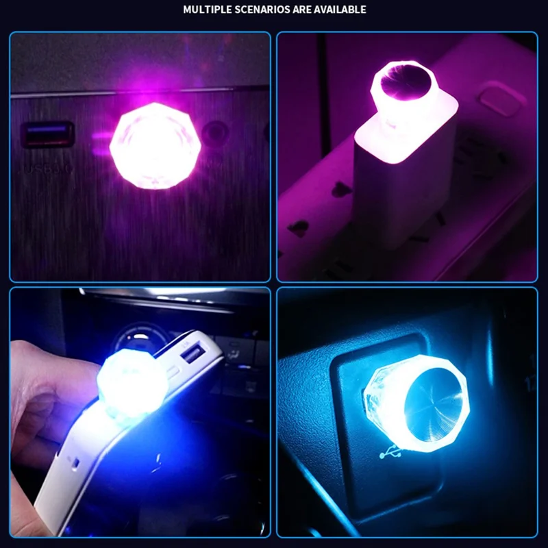 PVC Car USB Lighting Wireless Flashing SUV Vehicle Interior Ambient Lamp - Blue