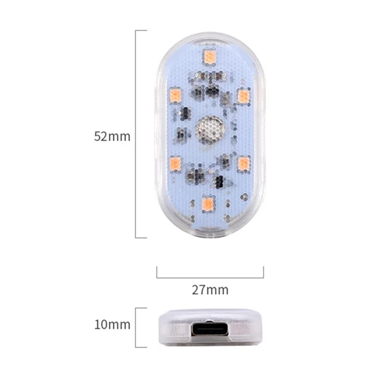 001 Lampe de lecture pour voiture à commande tactile magnétique rechargeable - Lumière blanche