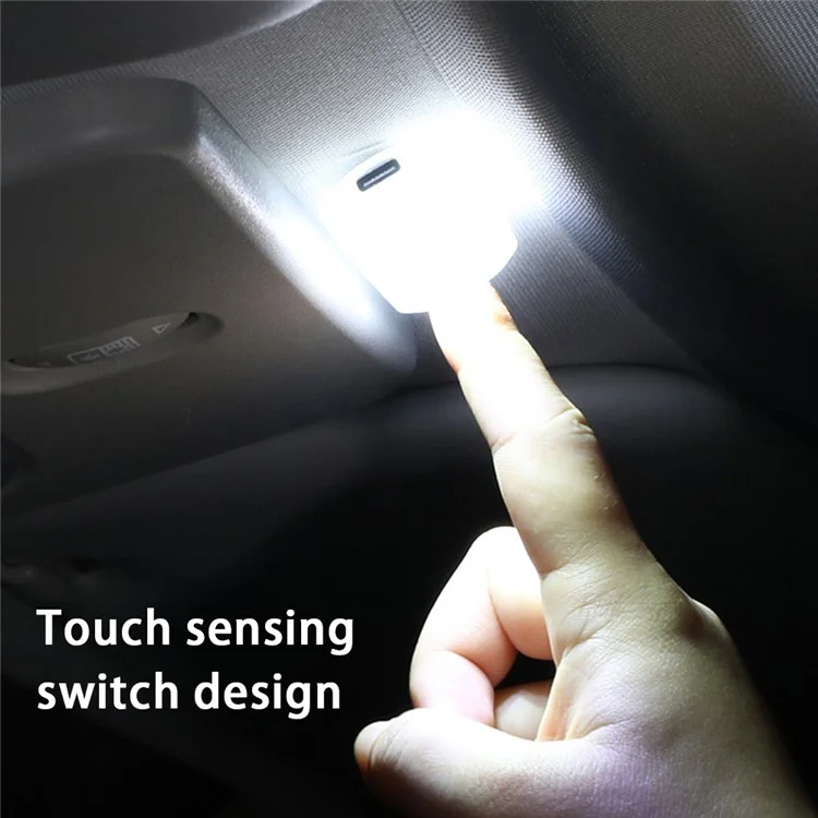 001 Lampe de lecture pour voiture à commande tactile magnétique rechargeable - Lumière blanche