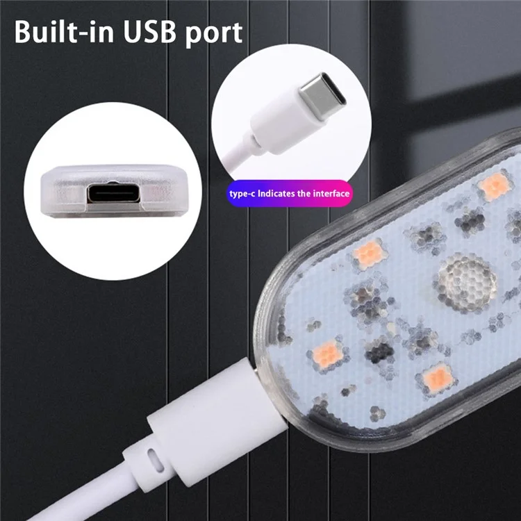 001 Lampe de lecture pour voiture à commande tactile magnétique rechargeable - Lumière blanche
