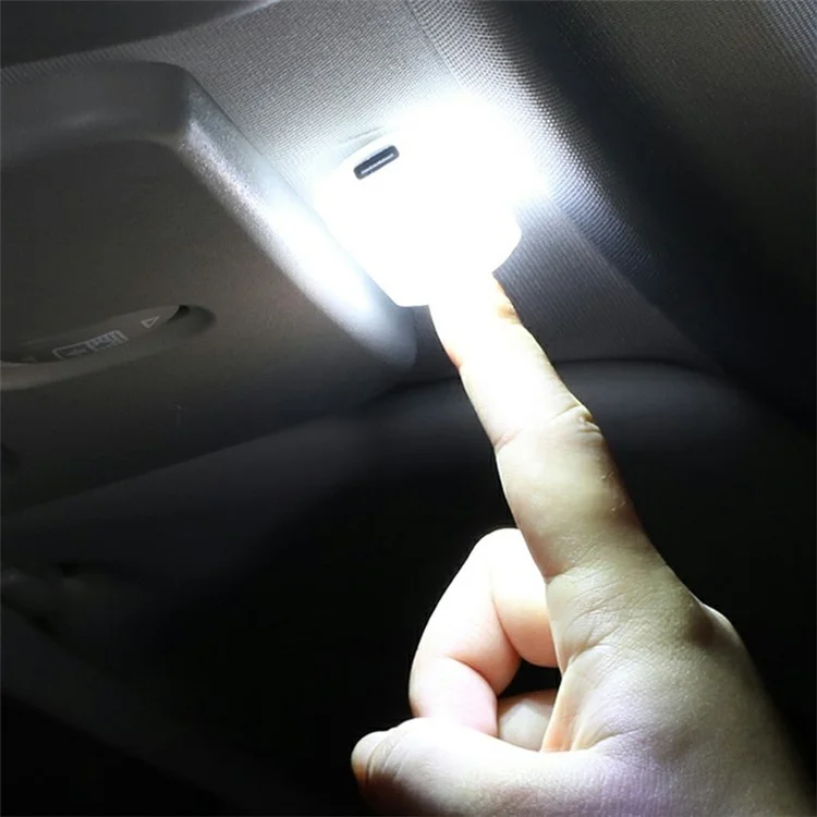 Sensor USB Charging 8-LED Single Color Car Ambient Light - Pink Purple