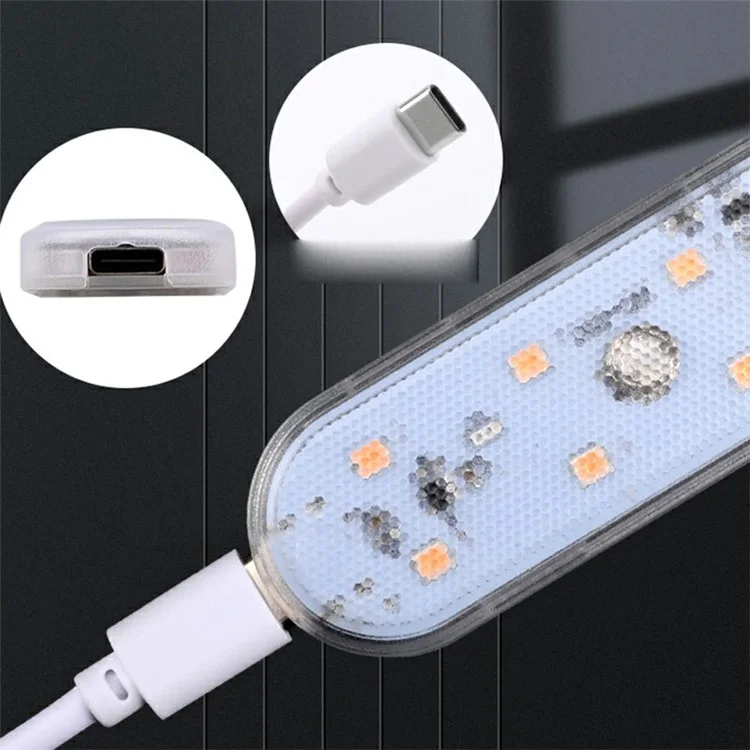 Sensor USB Charging 8-LED Single Color Car Ambient Light - Ice Blue