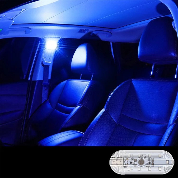 MS033 Single-Color USB Wireless Touch-Controlled Car Ambient Light - Blue