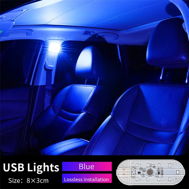 MS033 Single-Color USB Wireless Touch-Controlled Car Ambient Light - Blue