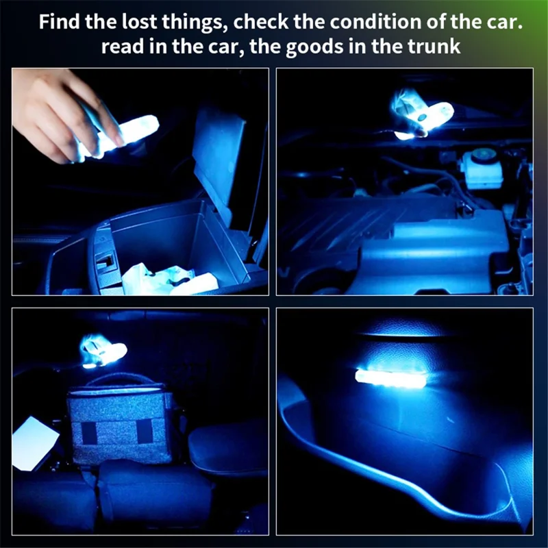 MS033 Single-Color USB Wireless Touch-Controlled Car Ambient Light - Pink Purple