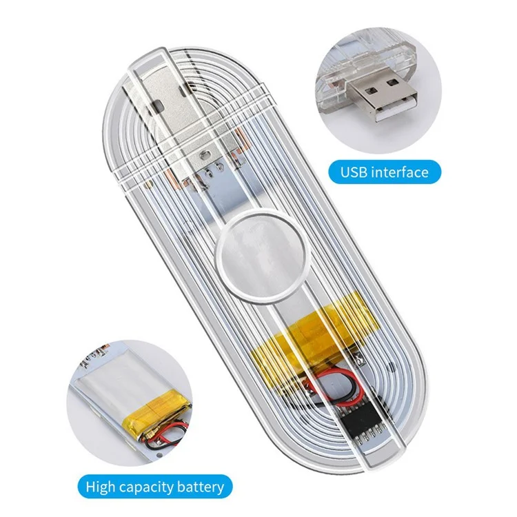 MS033 Single-Color USB Wireless Touch-Controlled Car Ambient Light - Pink Purple