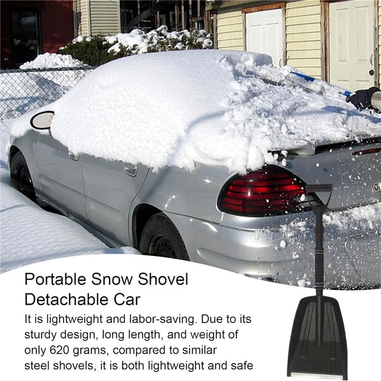 Extendível Carro Destacável Plástico Para pá de Neve + Ferramenta de Remoção de Gelo de Neve de Inverno de Alumínio
