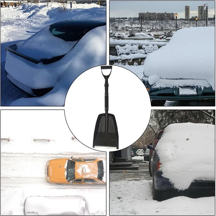 Extendível Carro Destacável Plástico Para pá de Neve + Ferramenta de Remoção de Gelo de Neve de Inverno de Alumínio