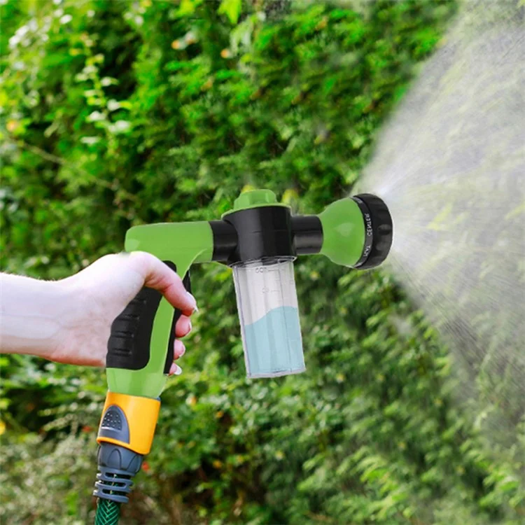 Pistola de água multifuncional de 100 ml, com líquido pressurizado, para lavar carros e regar jardins - Amarelo