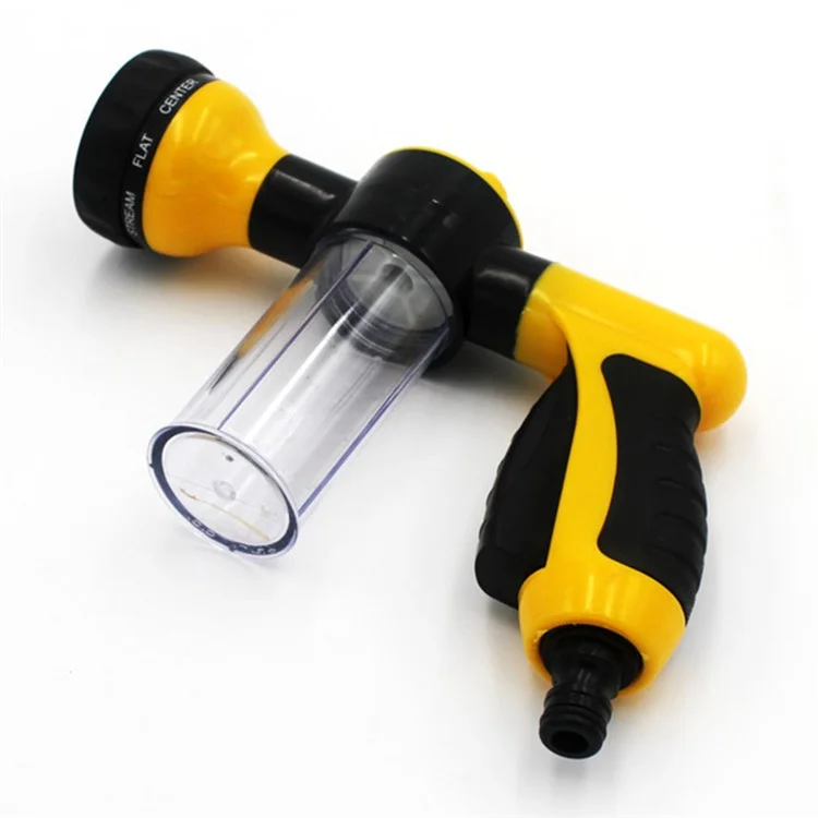 Pistola de água multifuncional de 100 ml, com líquido pressurizado, para lavar carros e regar jardins - Amarelo