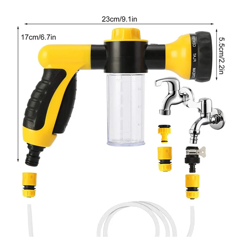 100ml Multi-Functional Water Gun Liquid-Filled High-Pressure Hand Sprayer for Washing Car Watering Lawn - Black