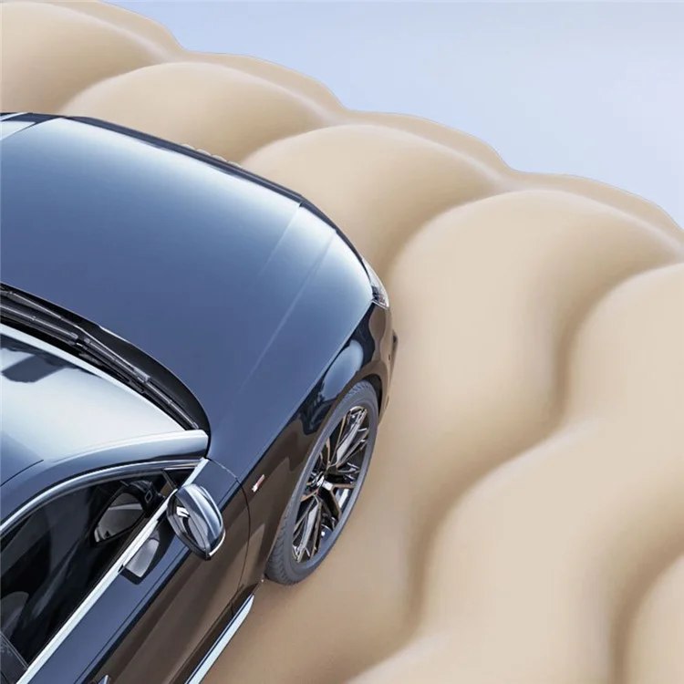 ZD-431 Air Inflation Bed SUV Truck Straight Stripe Sleeping Mat Car PVC Flocking Mattress - Beige