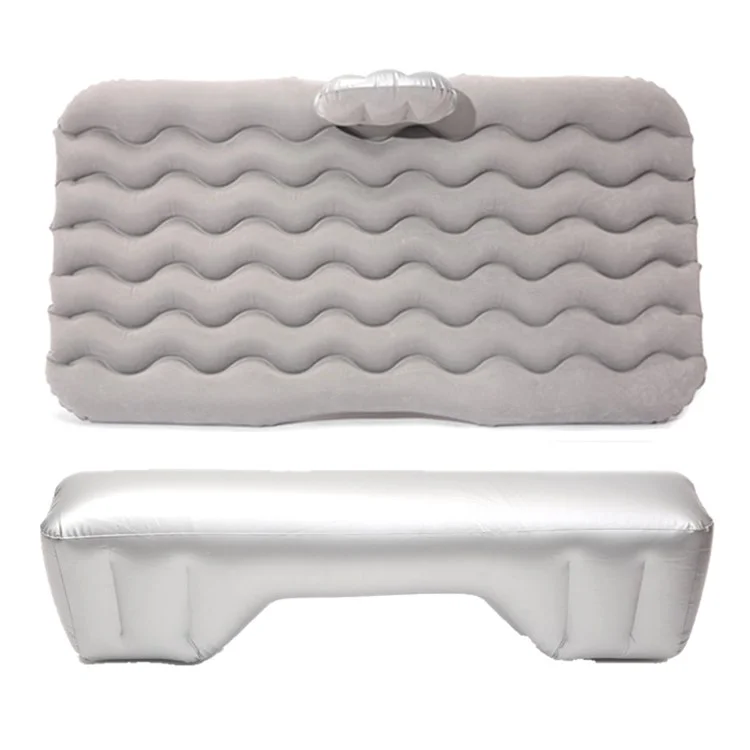 LUFTIKID Air Inflation Bed SUV Truck Sleeping Mat Car PVC Flocking Mattress with Footrest - Grey