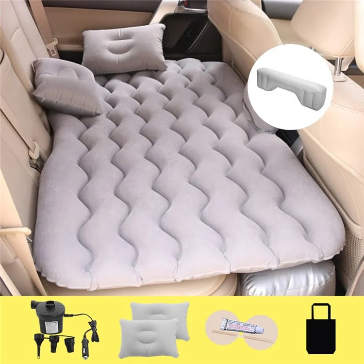LUFTIKID Air Inflation Bed SUV Truck Sleeping Mat Car PVC Flocking Mattress with Footrest - Grey