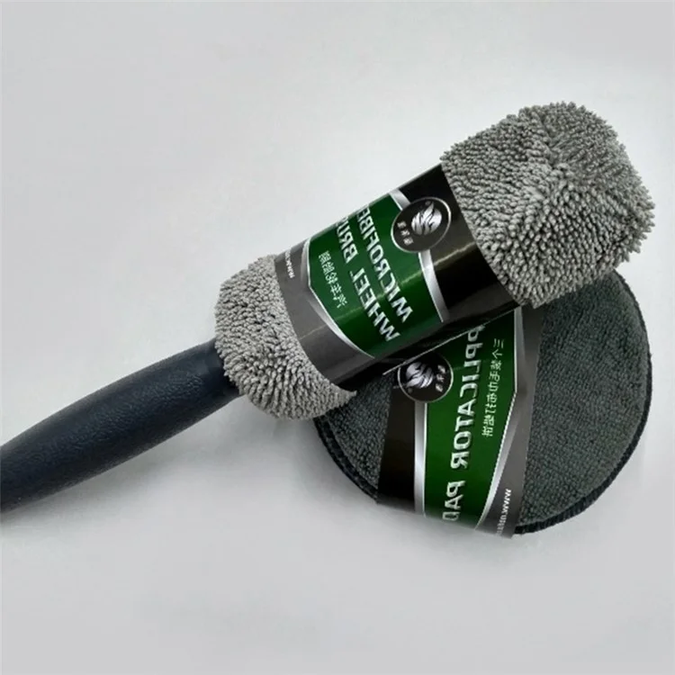9 Pièces / Ensemble Kit de lavage de voiture Outils de détaillage automobile pour le nettoyage du pare-brise du capot des portes des fenêtres - Vert / Toile d'Oxford 
