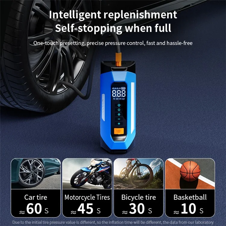 PS-219 All-in-One Emergency Start 6000mAh Battery Power Supply Vehicle Air Pump - Blue