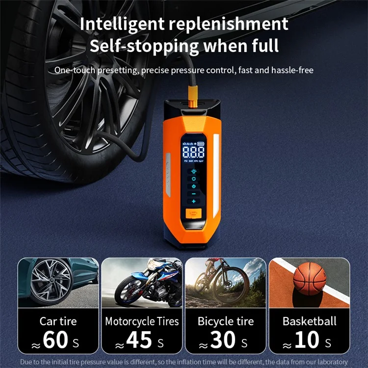 PS-219 All-in-One Emergency Start 6000mAh Battery Power Supply Vehicle Air Pump - Orange