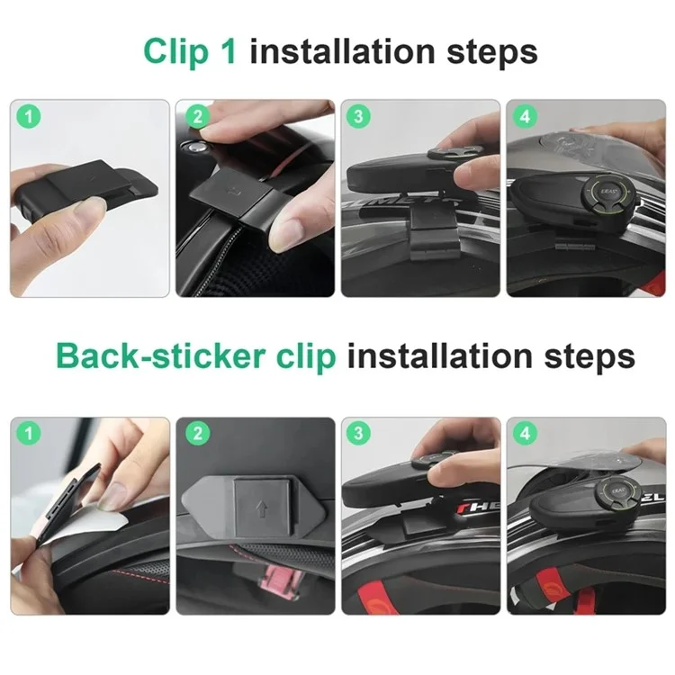 EJEAS Q8 1Pair Mesh3.0 Intercomunicador Bluetooth para Capacete de Motocicleta para 6 Pilotos (CE)