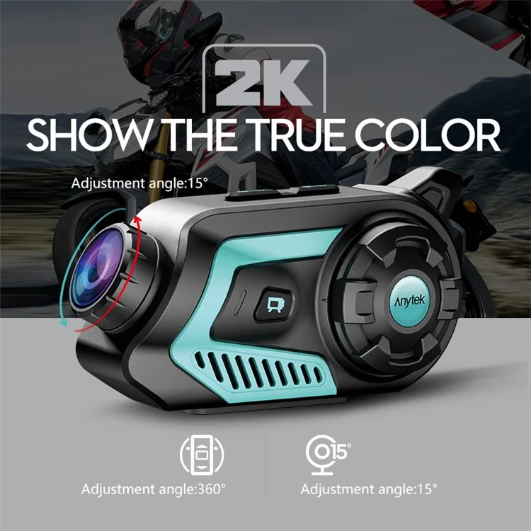 Intercomunicador de motocicleta S40 a prueba de agua Bluetooth Intercomunicador de casco de motocicleta Grabadora de vídeo