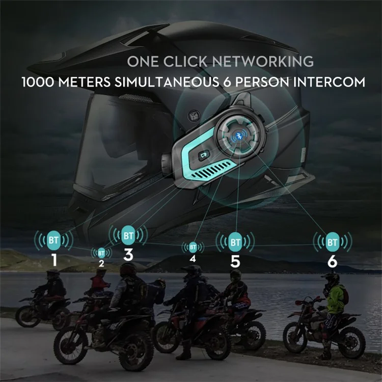 Intercomunicador de motocicleta S40 a prueba de agua Bluetooth Intercomunicador de casco de motocicleta Grabadora de vídeo