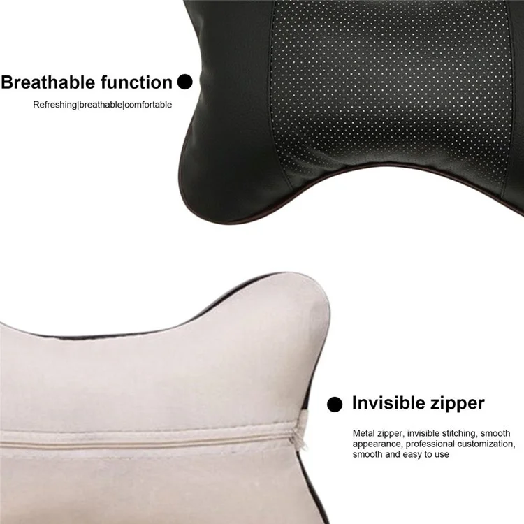 Cuscino poggiatesta per auto confortevole, morbido e traspirante - Cuscino per il collo per auto, sostegno per il collo per auto, cuscino poggiatesta per auto, design ergonomico per alleviare la fatica del collo - Nero
