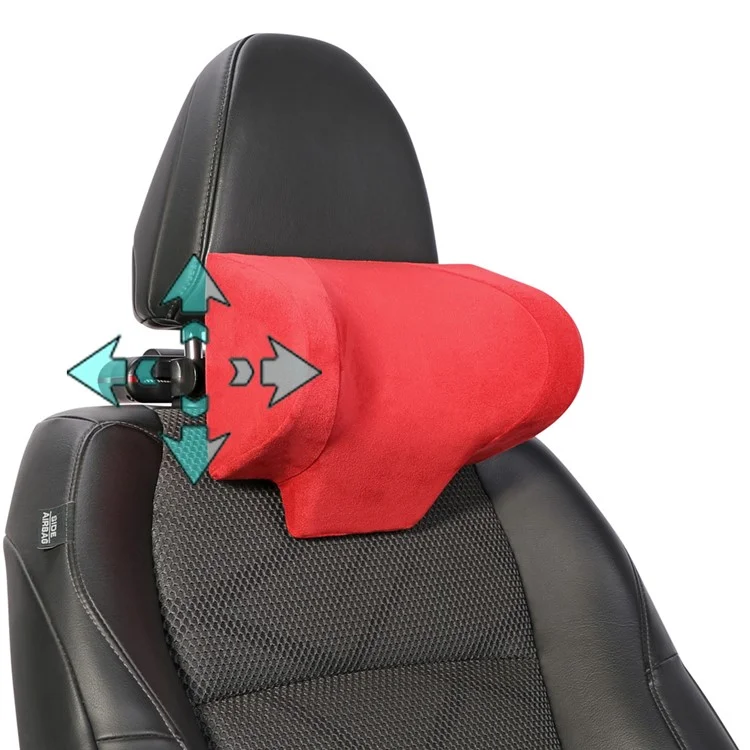 BWHJ-NP006 Adjustable Car Neck Pillow Premium Multifunction Car Accessories Headrest Support for Driver or Front Passenger Seat - Red
