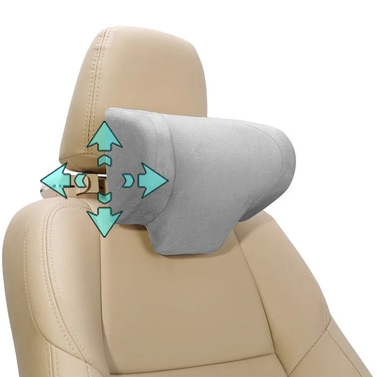 BWHJ-NP006 Adjustable Car Neck Pillow Premium Multifunction Car Accessories Headrest Support for Driver or Front Passenger Seat - Grey