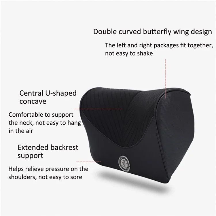 XIONGGUAN TK004A Car Seat Head Neck Support Pillow Soft Memory Foam Headrest Cushion - Black