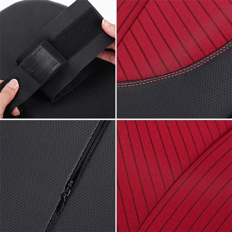 Xiongguan TK024B Asiento Del Automóvil Soporte Lumbar Cushion Cuero Transpirable+memory Foam Protección de la Cintura Almohada - Negro/rojo