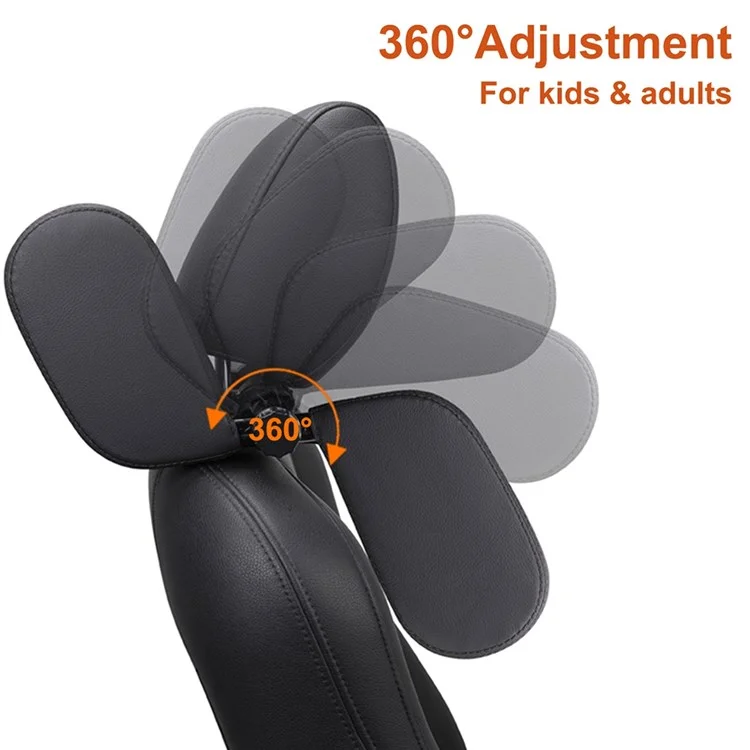 Car Neck Headrest Pillow Cushion Car Seat Memory Foam Padding Sleep Side Head Cervical Spine Support - Black
