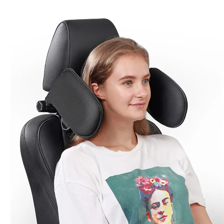 Car Neck Headrest Pillow Cushion Car Seat Memory Foam Padding Sleep Side Head Cervical Spine Support - Black