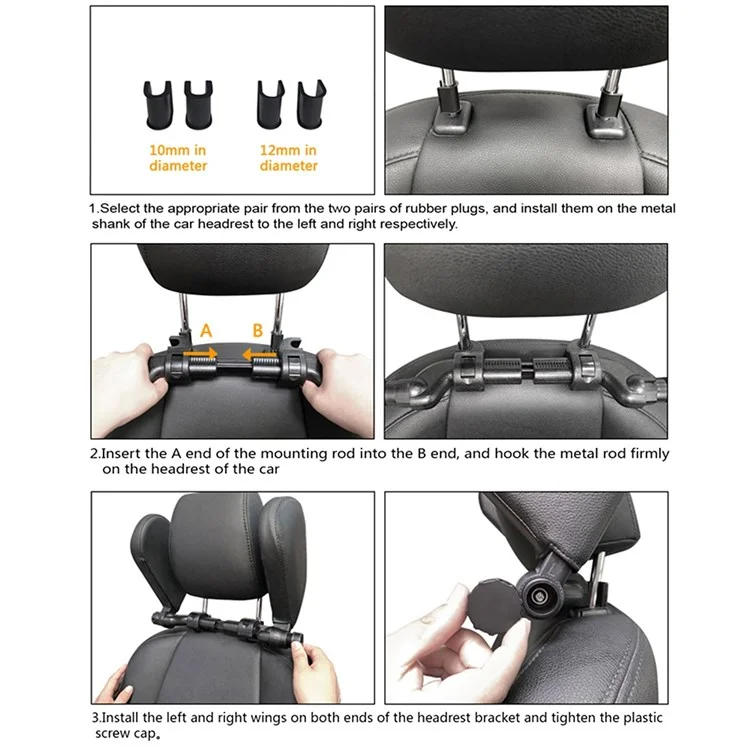 Car Neck Headrest Pillow Cushion Car Seat Memory Foam Padding Sleep Side Head Cervical Spine Support - Grey