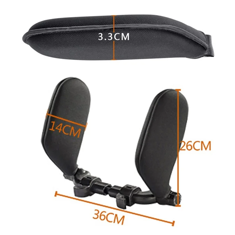 Car Neck Headrest Pillow Cushion Car Seat Memory Foam Padding Sleep Side Head Cervical Spine Support - Grey