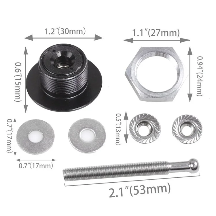 ENL012 Universal Aluminum Alloy 30mm Vehicle Hood Lock Cover Anti-theft Design 53mm Screw - Red