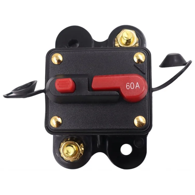 Disjuntor de Circuito Automático de Áudio Automotivo de 60A 12-48V, Porta-fusíveis Automático, Protetor de Circuito