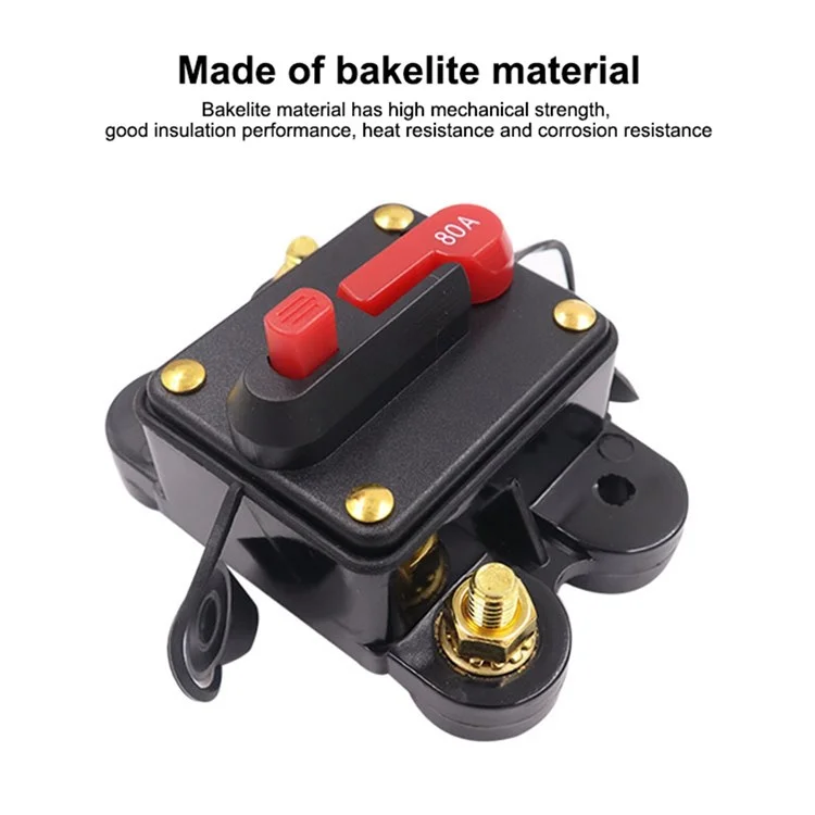 Disjuntor de Circuito Automático de Áudio Automotivo de 60A 12-48V, Porta-fusíveis Automático, Protetor de Circuito