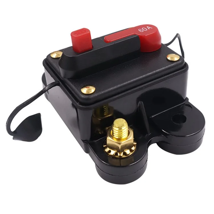 Disjuntor de Circuito Automático de Áudio Automotivo de 60A 12-48V, Porta-fusíveis Automático, Protetor de Circuito
